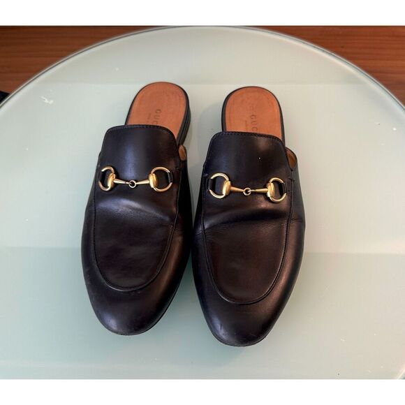Gucci Princetown Leather Mules with Horsebit – Black – Size 37.5 - Picture 9 of 11